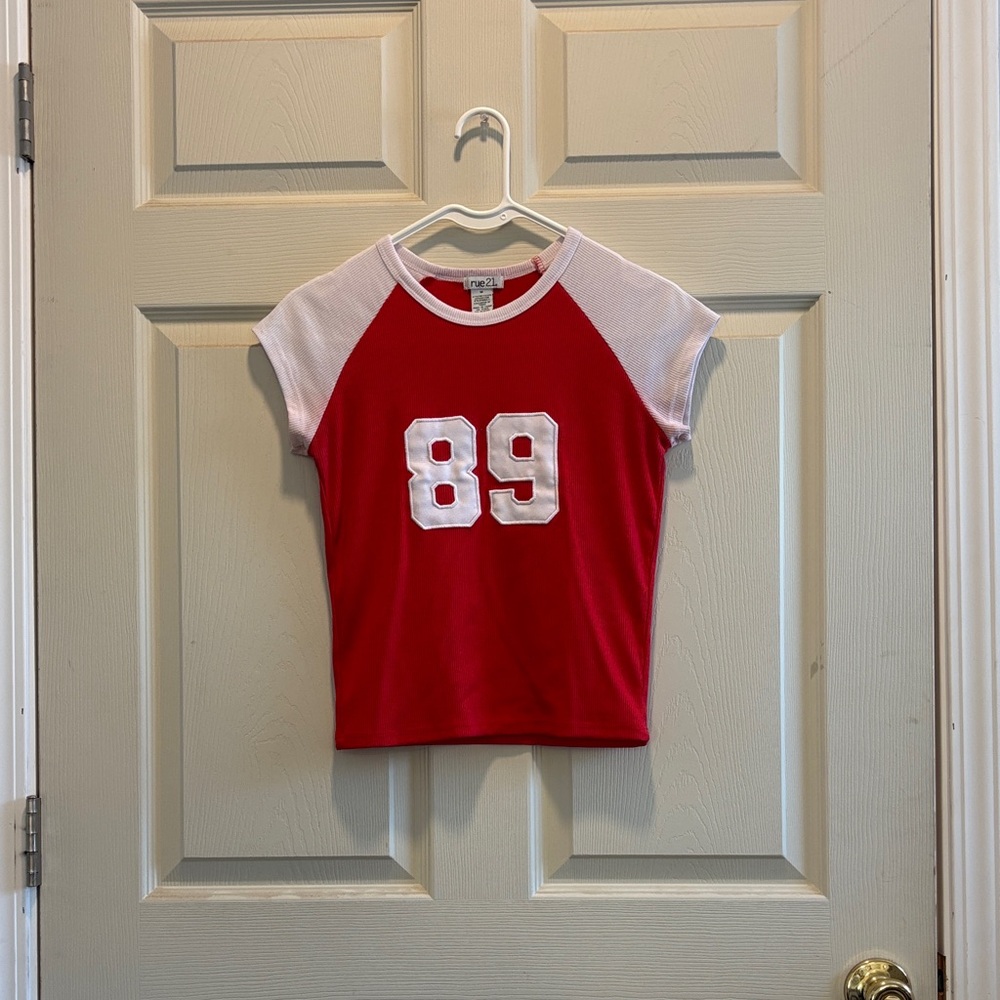 Rue21 Red and White Crop Top